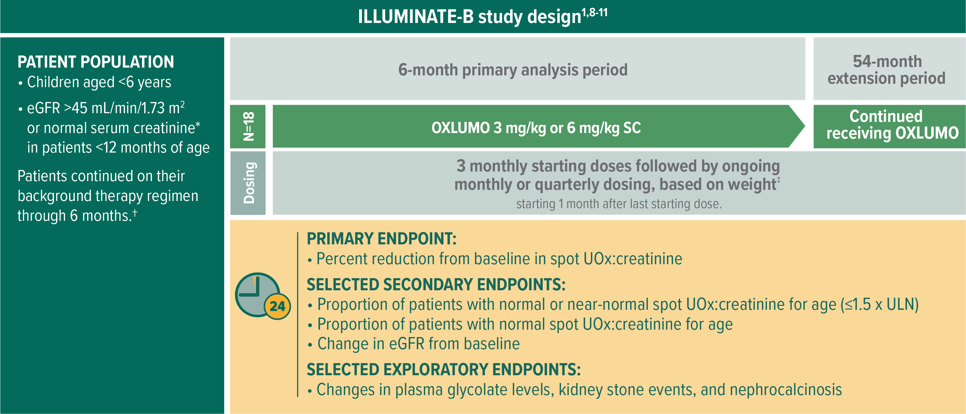 In ILLUMINATE-B, evaluating OXLUMO