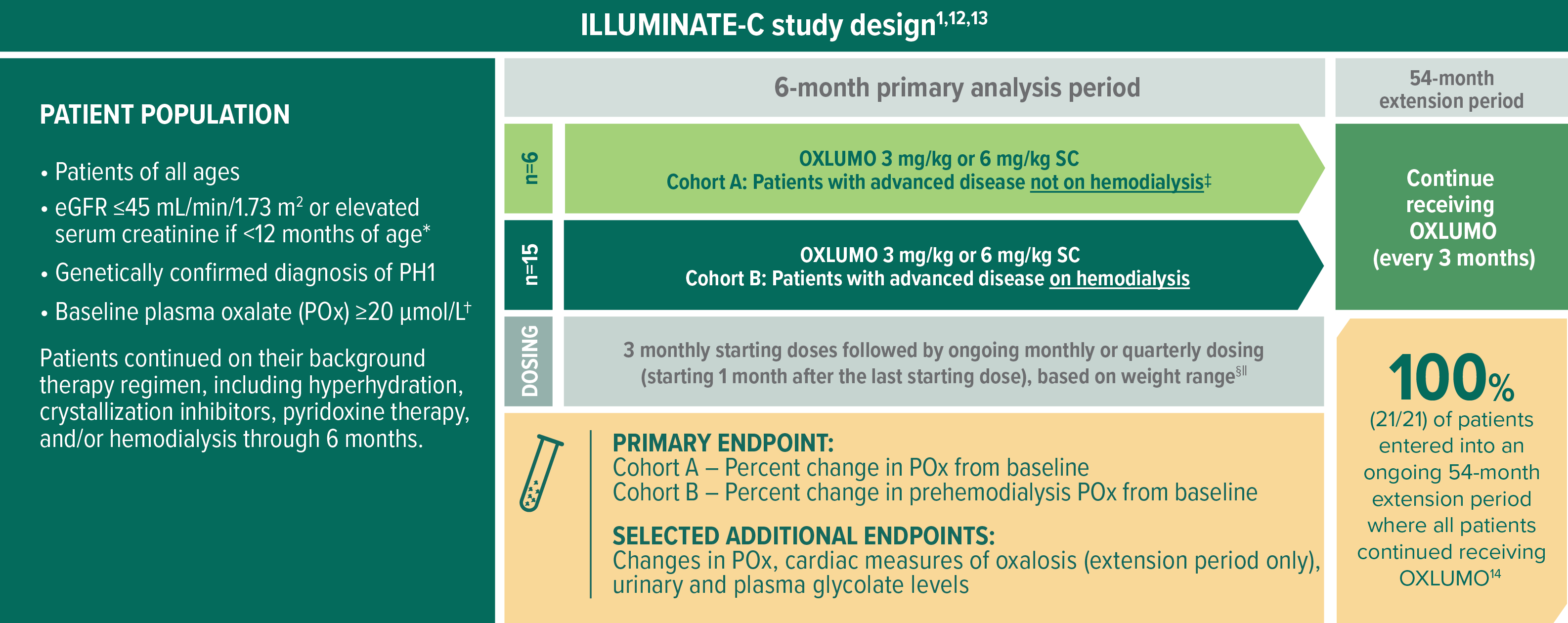 In ILLUMINATE-C, evaluating OXLUMO in more severely affected patients